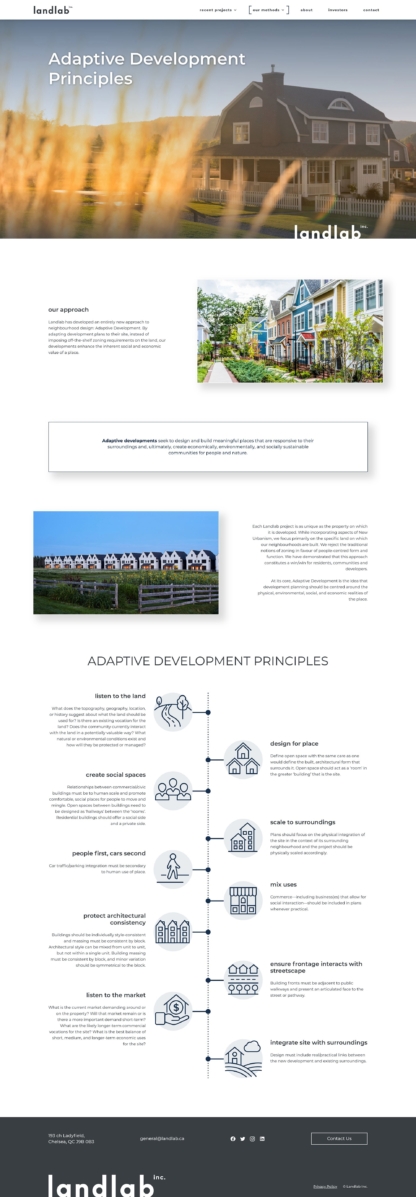 Screenshot of Landlab Adaptive Development page